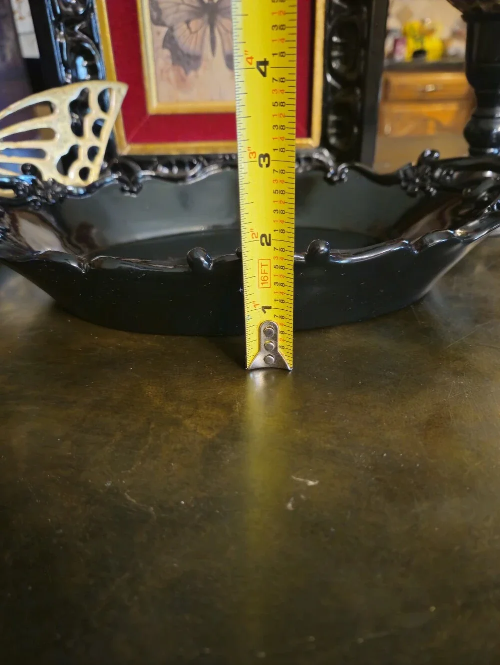 Ornate Black Decorative Serving/trinket Tray